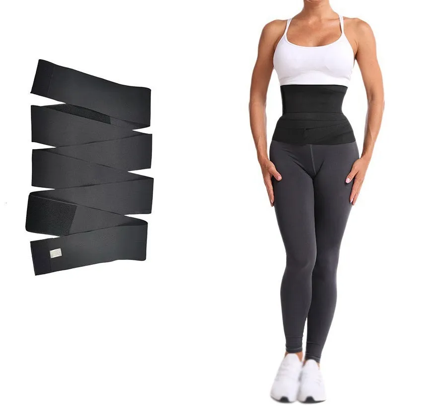 2023 bandage tummy belly wrap around invisible waist trainer belt Bands belt elastic waist wrap fitness women sports waist trainer