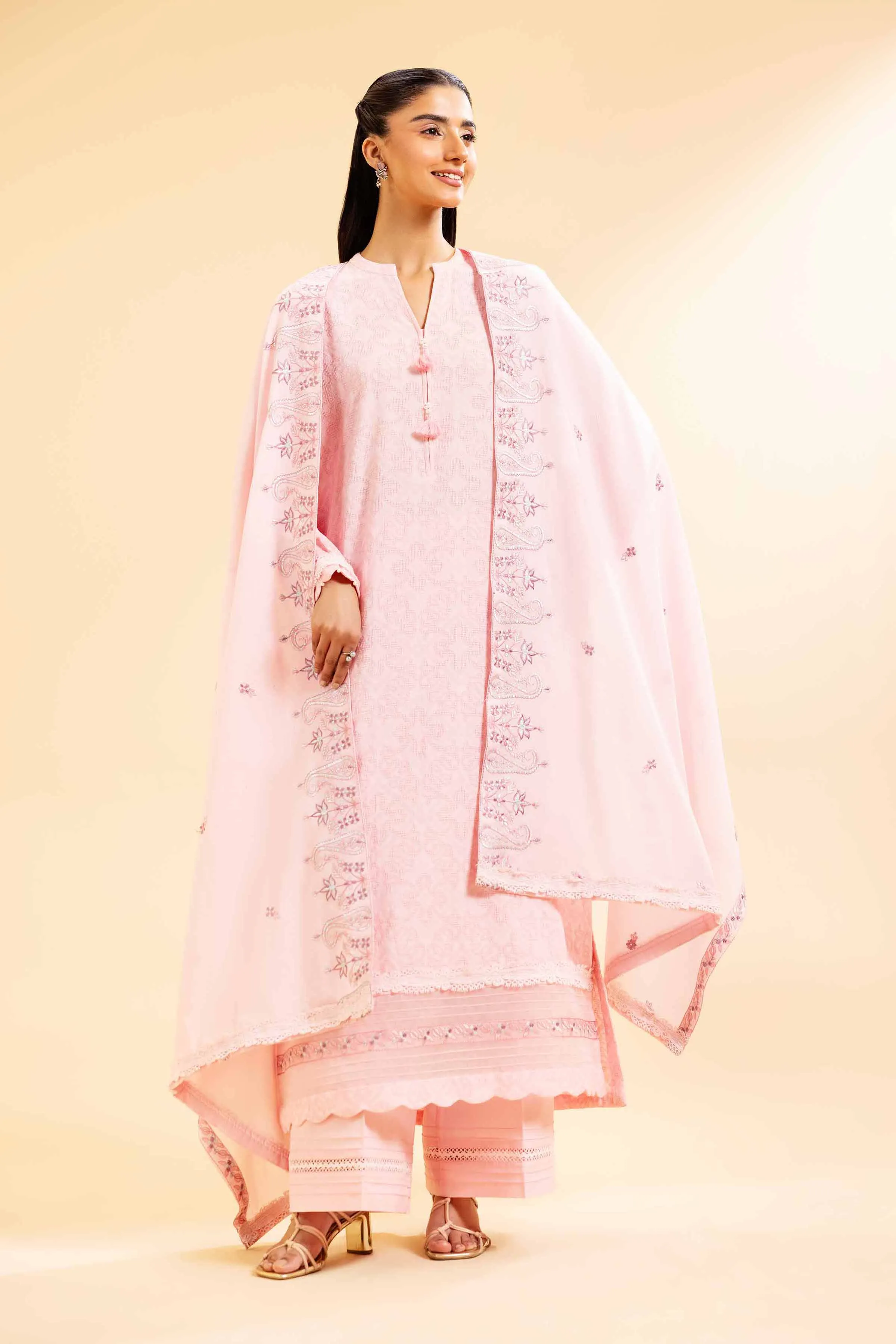 3 Piece - Dyed Embroidered Suit - 42501105
