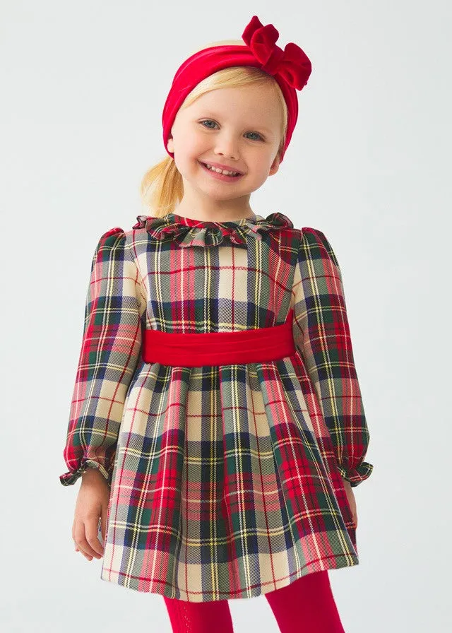 Abel & Lula Girls Dress - Red Holiday Tartan Plaid