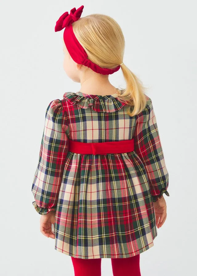 Abel & Lula Girls Dress - Red Holiday Tartan Plaid