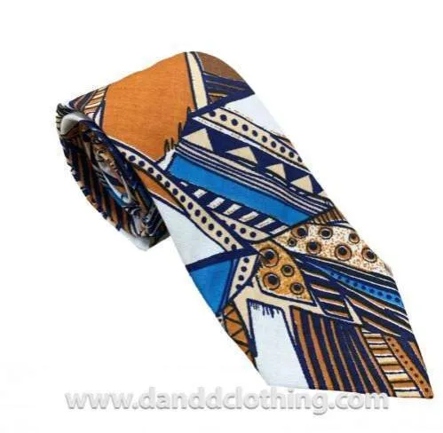 African Ankara Tie Brown