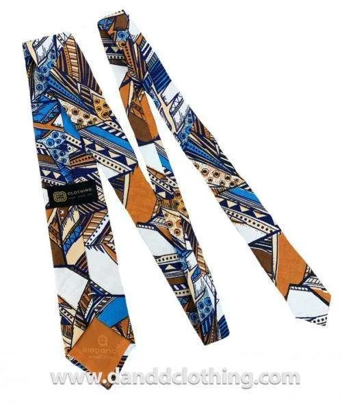 African Ankara Tie Brown
