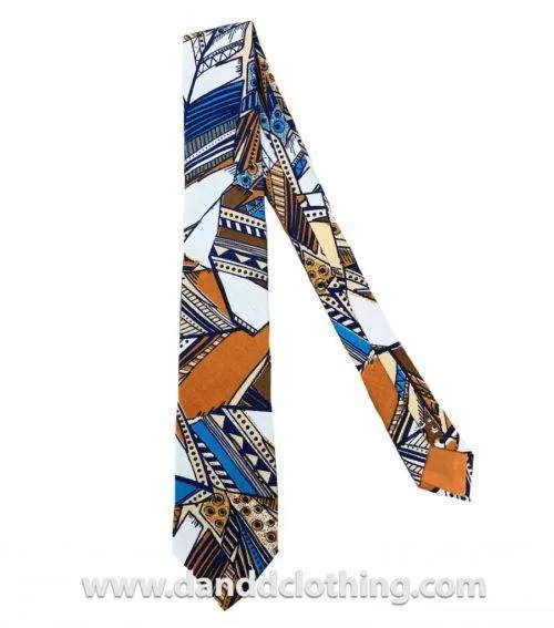 African Ankara Tie Brown