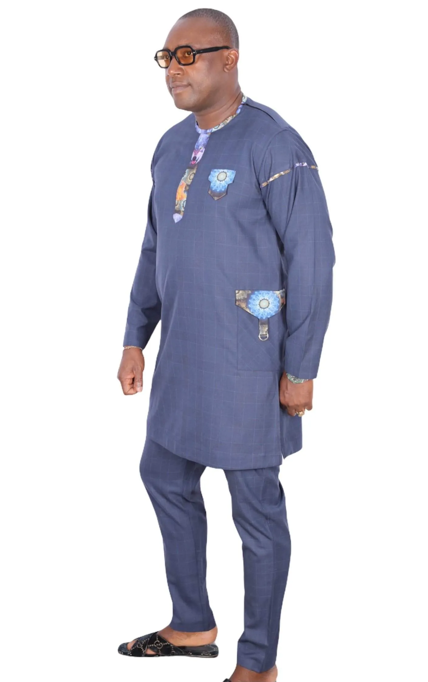 African Senator Wear for Men Blue
