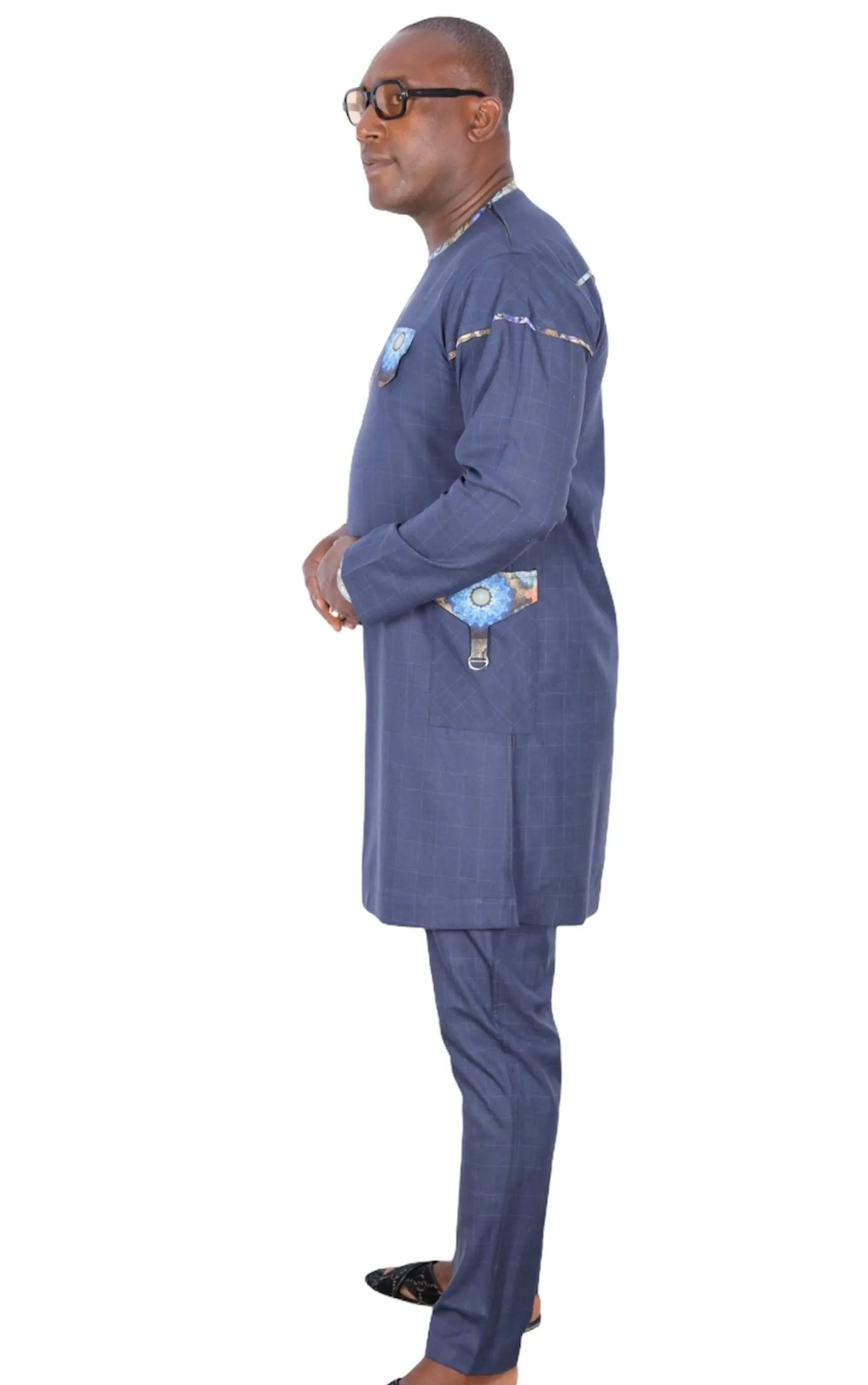 African Senator Wear for Men Blue