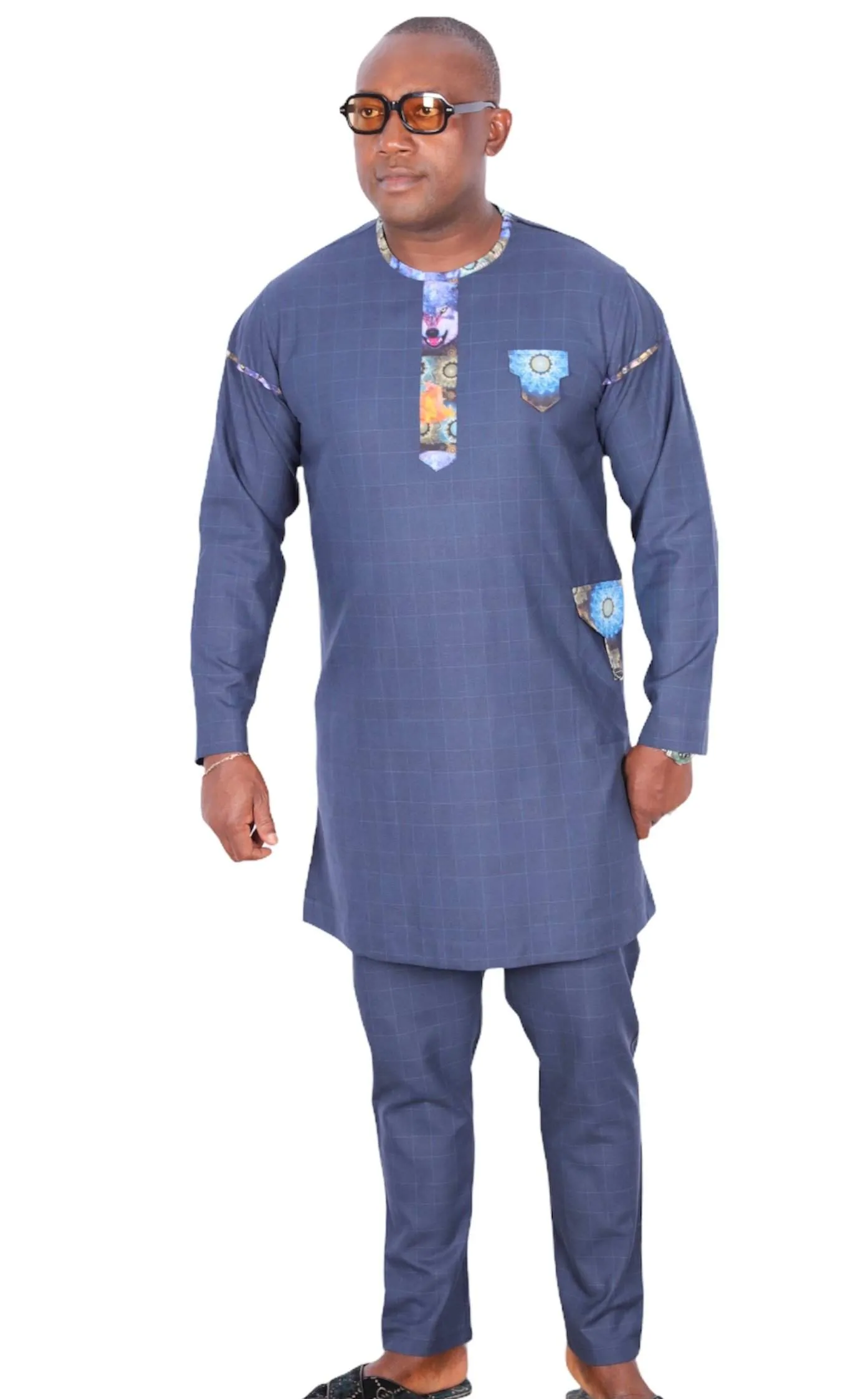 African Senator Wear for Men Blue