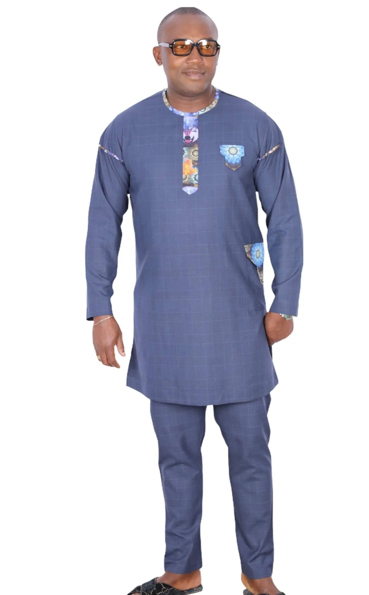 African Senator Wear for Men Blue