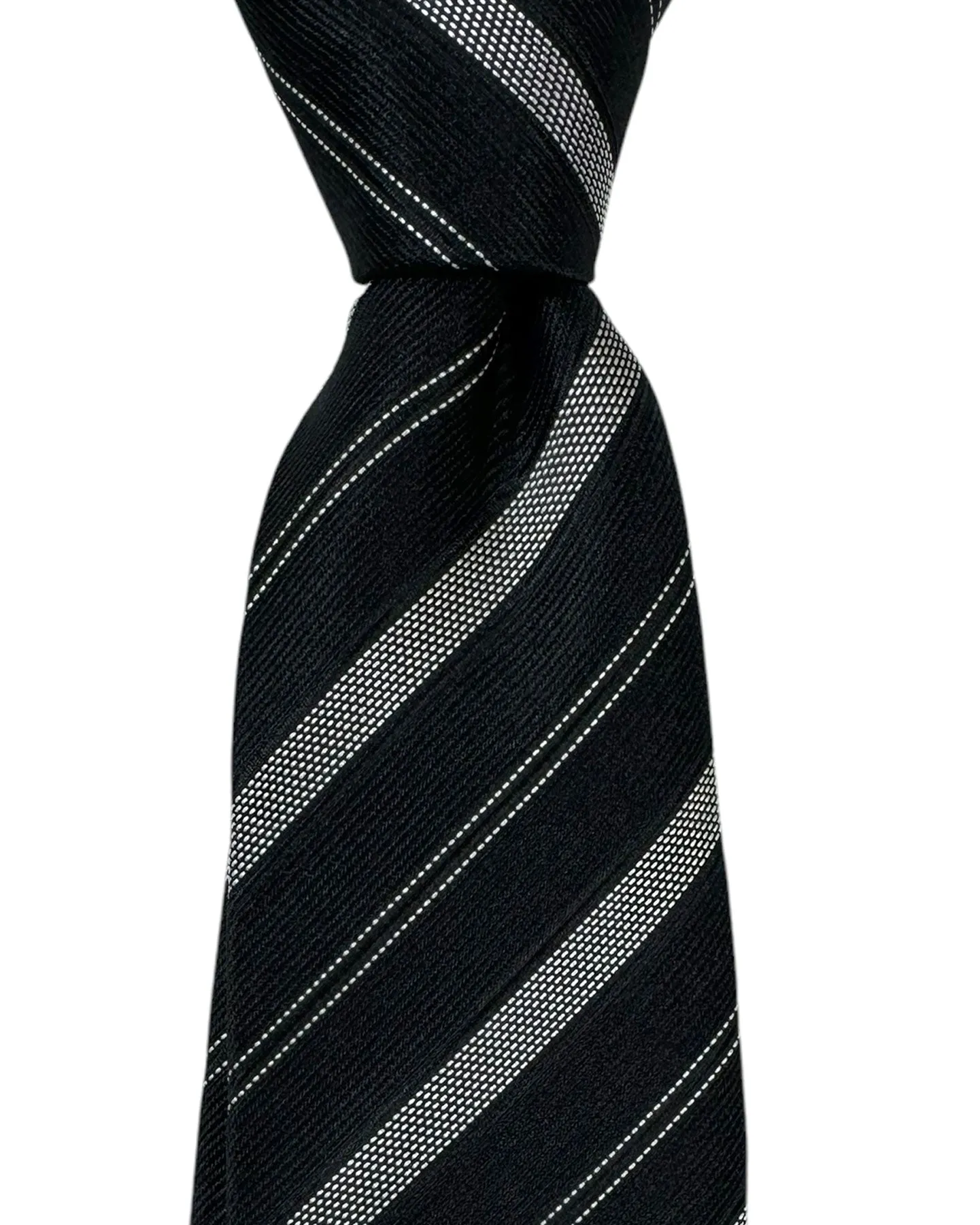 Armani Silk Tie Black White Stripes