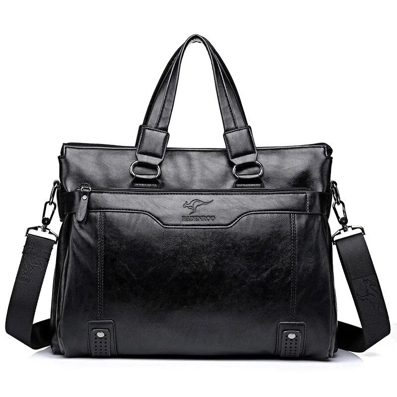 Badenroo Male bag Leather Handbags Men&#39;s Business bag Briefcase Laptop Shoulder Crossbody Bags Large Capacity Man Messenger Bags