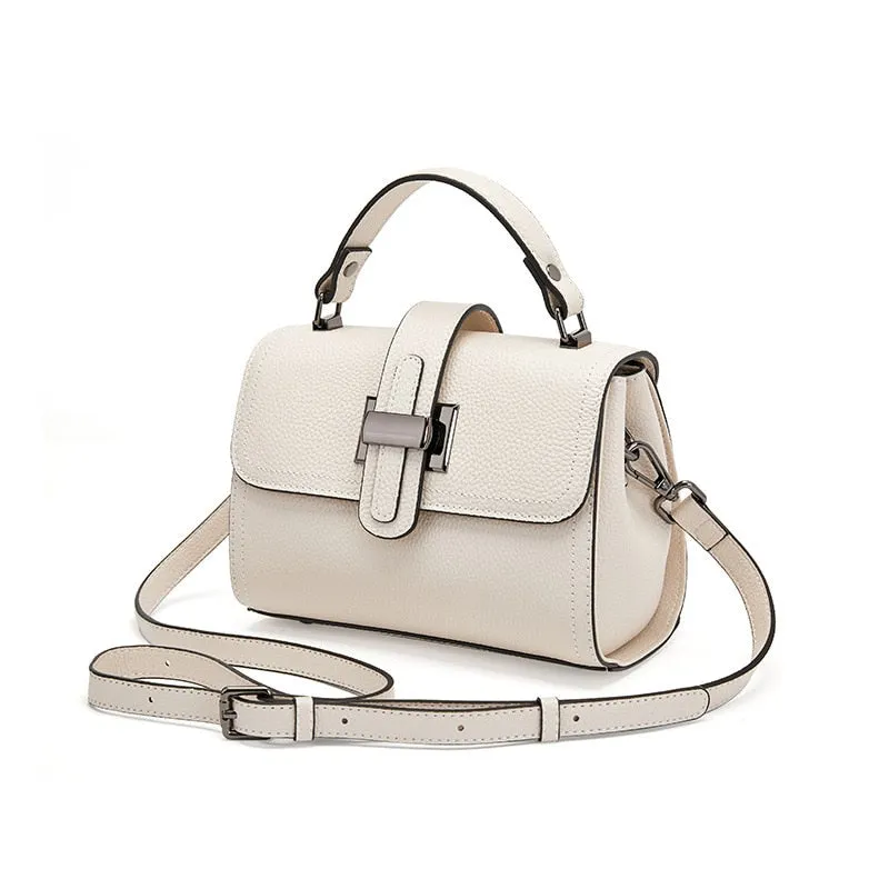 Casual Women Bags Genuine Leather Messenger Bag Cow Leather All-match Single Shoulder Hand-held Square Handbag High Quality