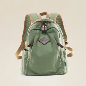 Chic Womens Green Canvas Rucksack Small Backpacks For Women