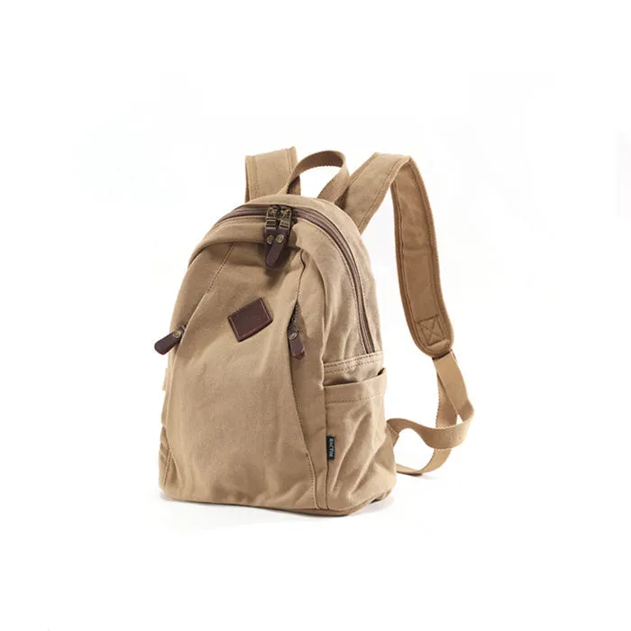 Chic Womens Green Canvas Rucksack Small Backpacks For Women