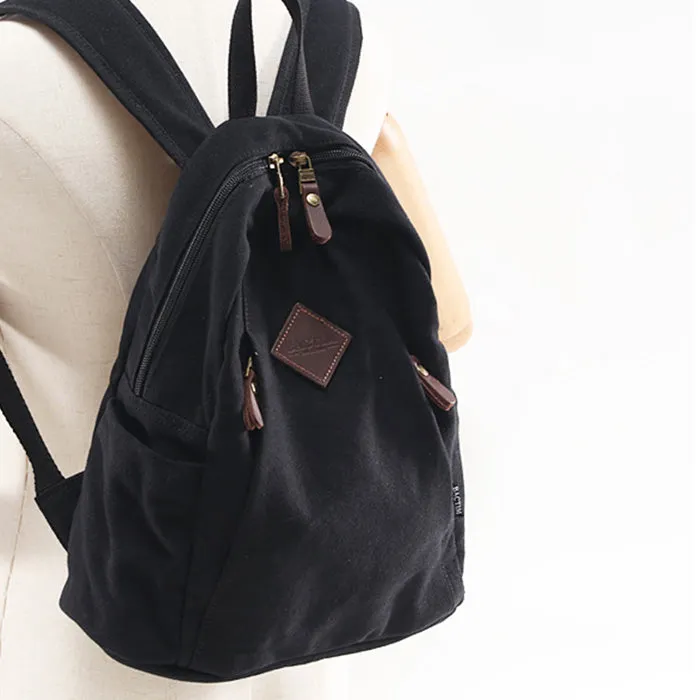 Chic Womens Green Canvas Rucksack Small Backpacks For Women