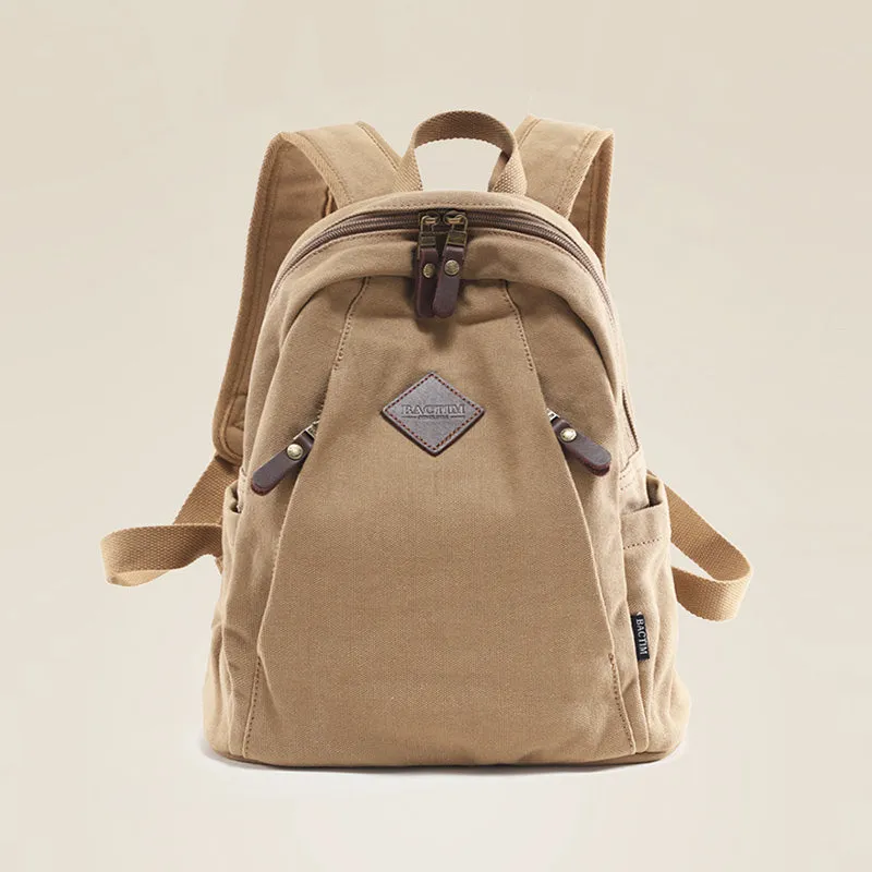 Chic Womens Green Canvas Rucksack Small Backpacks For Women