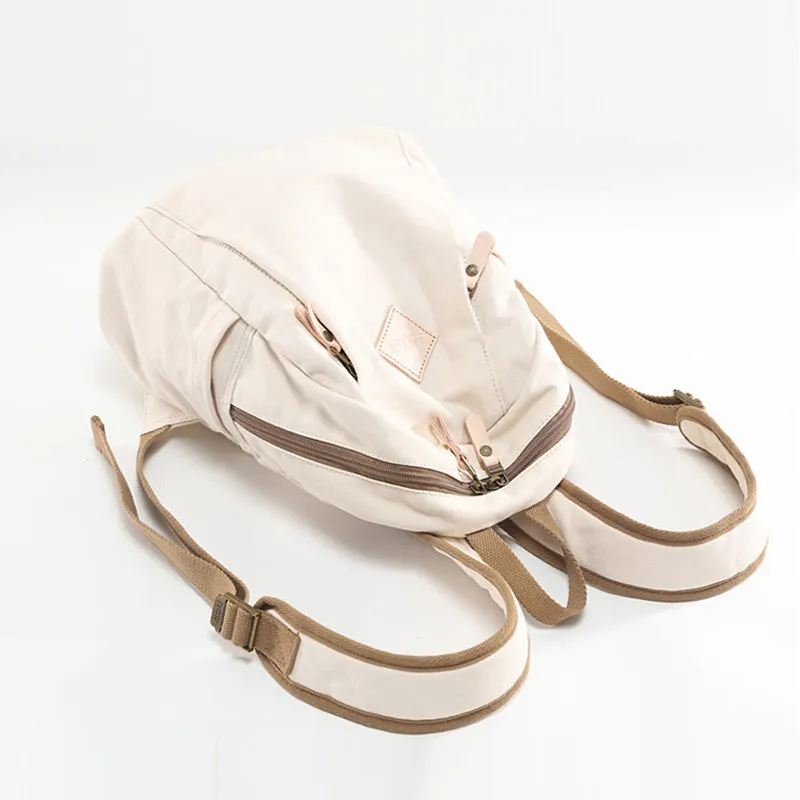 Chic Womens Green Canvas Rucksack Small Backpacks For Women