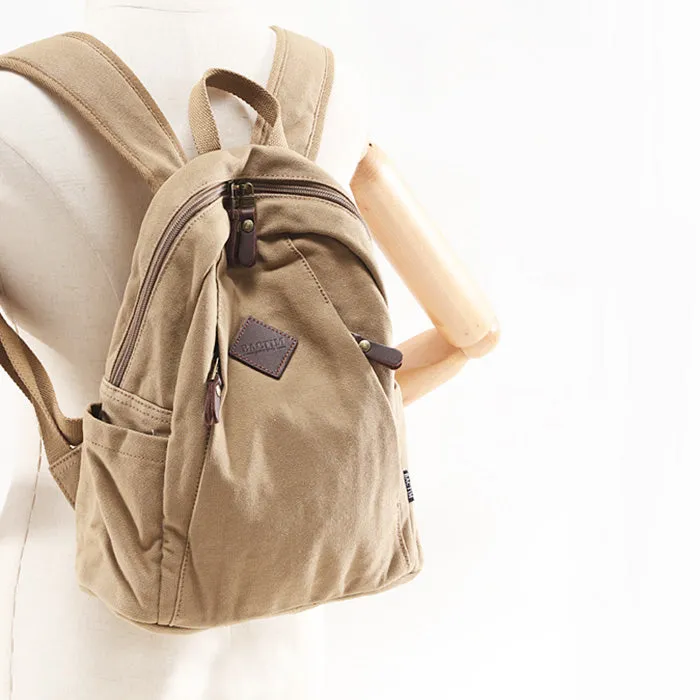 Chic Womens Green Canvas Rucksack Small Backpacks For Women