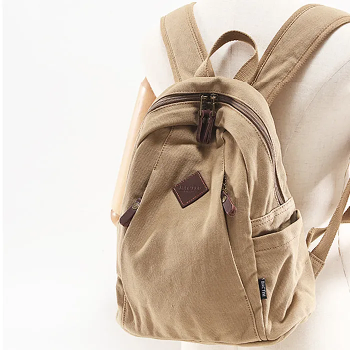 Chic Womens Green Canvas Rucksack Small Backpacks For Women