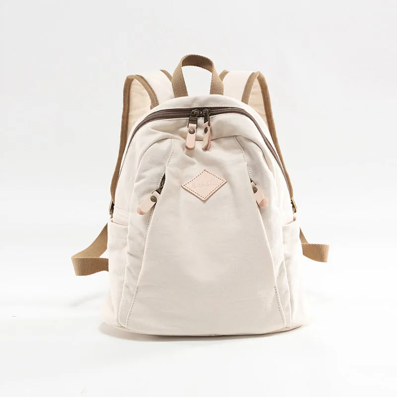 Chic Womens Green Canvas Rucksack Small Backpacks For Women