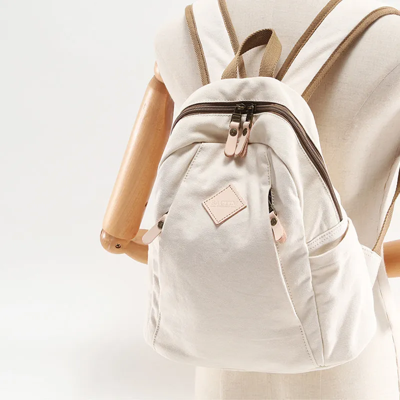 Chic Womens Green Canvas Rucksack Small Backpacks For Women