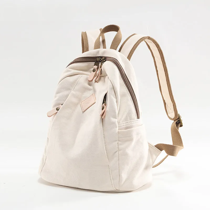 Chic Womens Green Canvas Rucksack Small Backpacks For Women