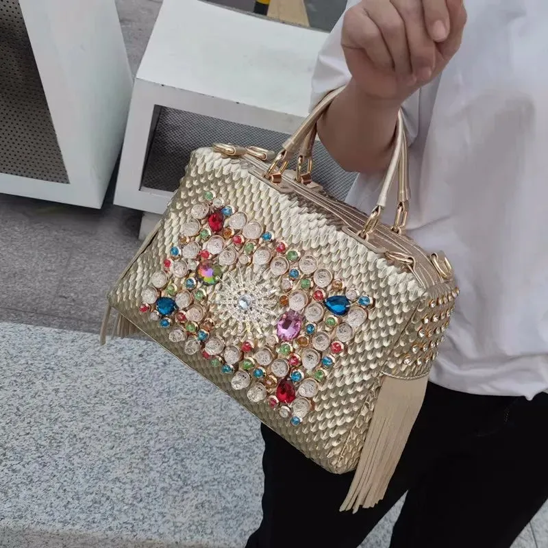 Crystal Square Box Design Women's Crossbody Handbags - Ailime Designs
