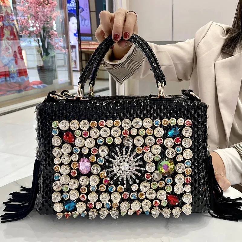 Crystal Square Box Design Women's Crossbody Handbags - Ailime Designs