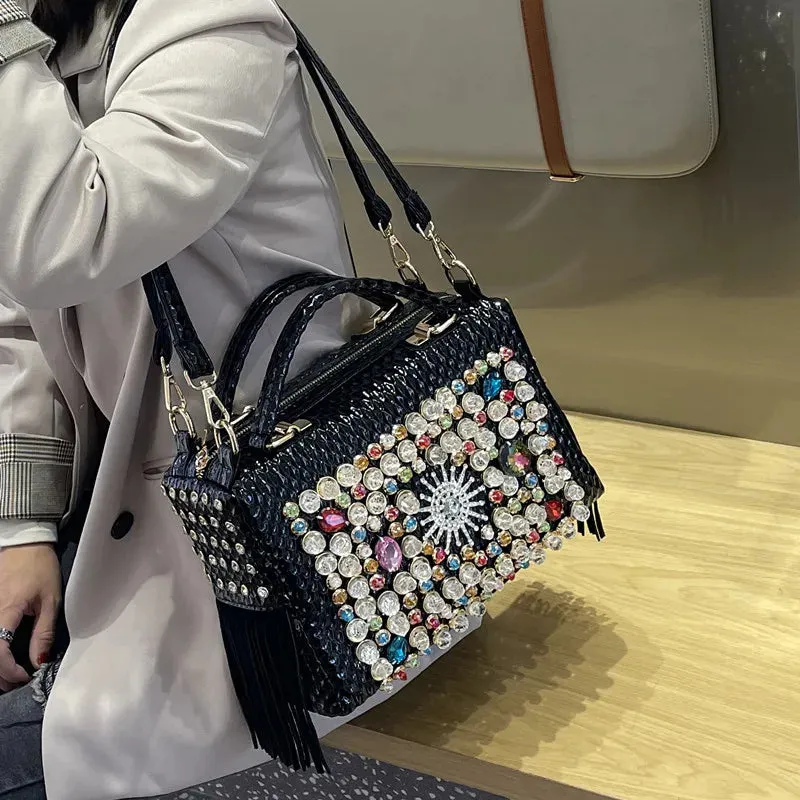Crystal Square Box Design Women's Crossbody Handbags - Ailime Designs