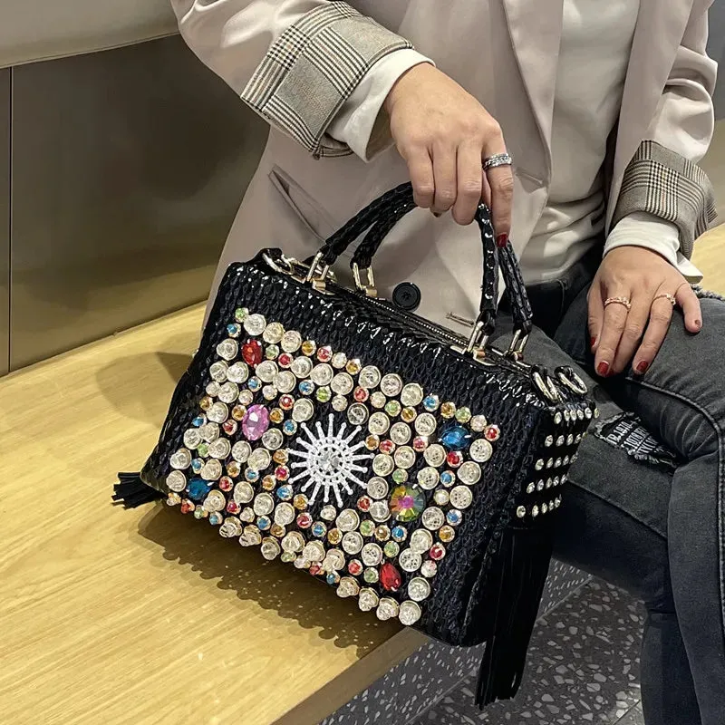 Crystal Square Box Design Women's Crossbody Handbags - Ailime Designs