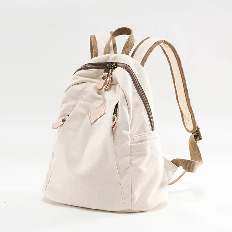 Cute Ladies Black Backpack Canvas Rucksack Purse For Women