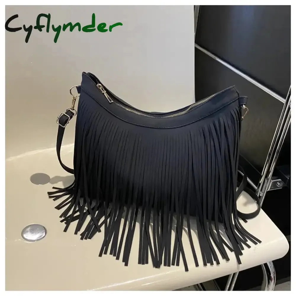 Cyflymder Handbag Big Original Brand Women Bags Brands Replica Retro Large Capacity Tassel Bag