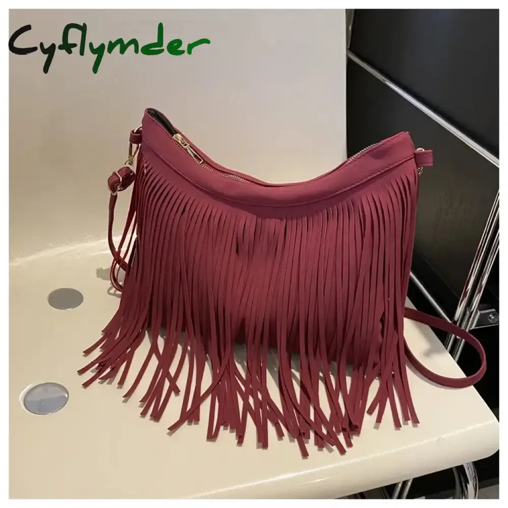 Cyflymder Handbag Big Original Brand Women Bags Brands Replica Retro Large Capacity Tassel Bag