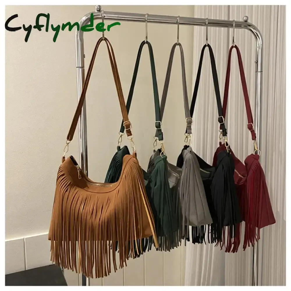 Cyflymder Handbag Big Original Brand Women Bags Brands Replica Retro Large Capacity Tassel Bag
