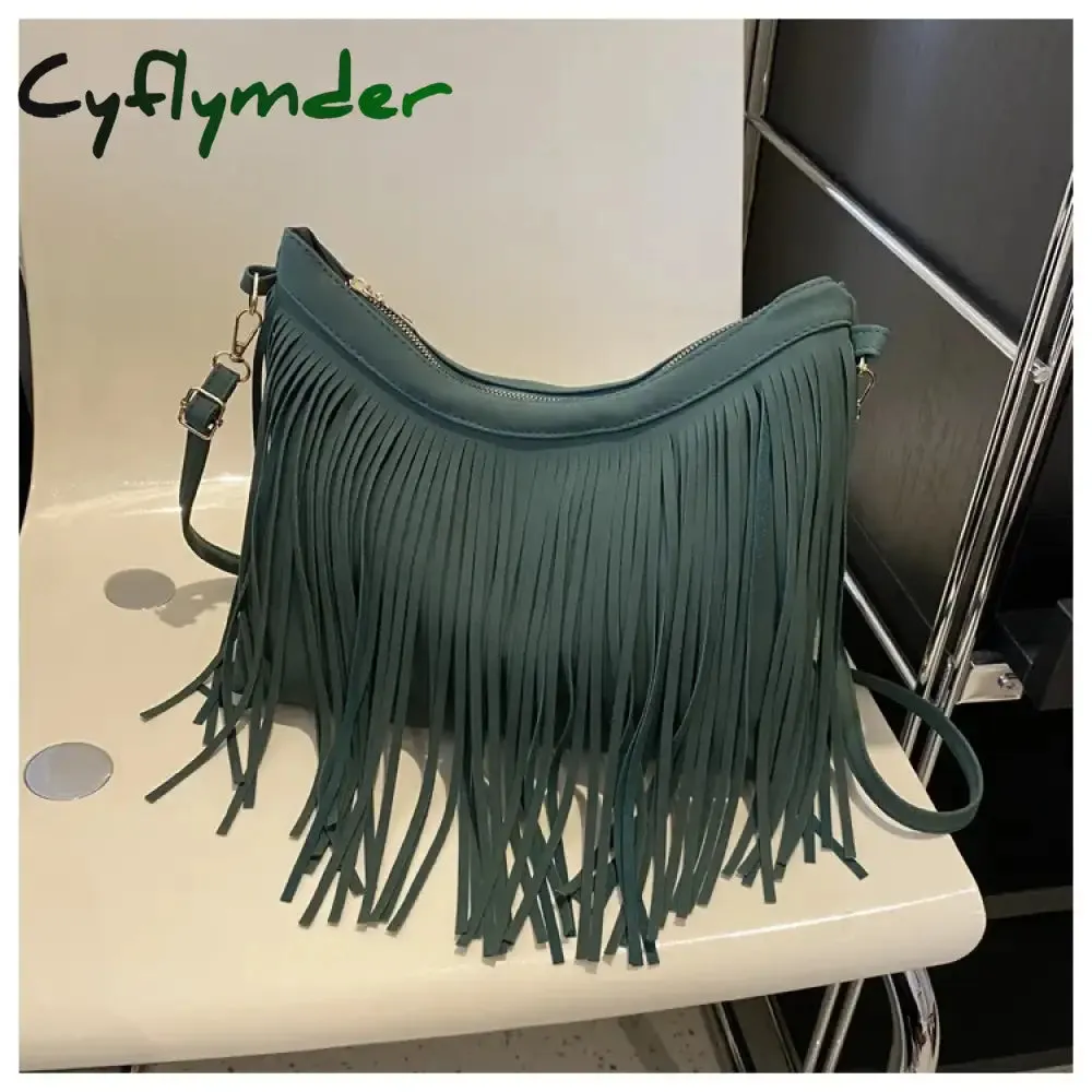 Cyflymder Handbag Big Original Brand Women Bags Brands Replica Retro Large Capacity Tassel Bag