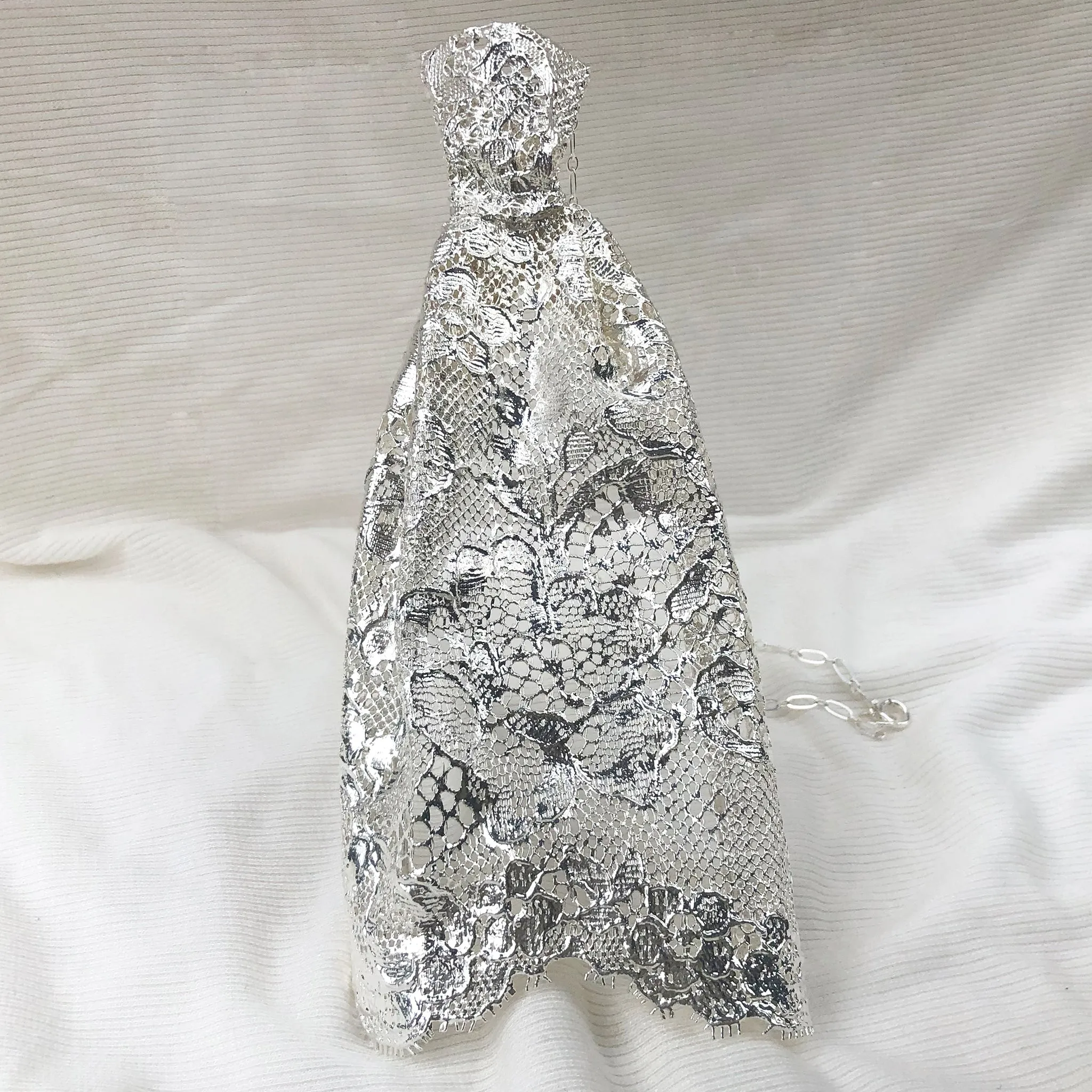 Dakota - lace tie necklace in sterling silver