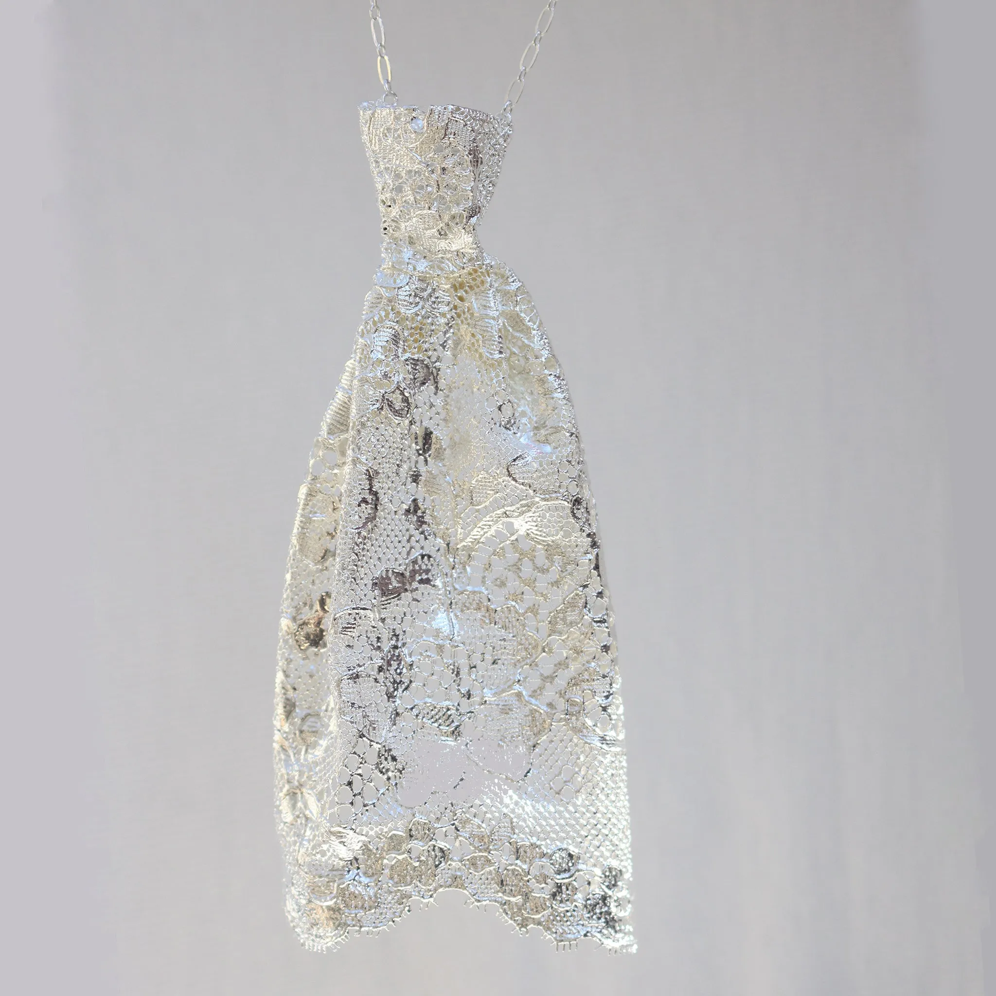 Dakota - lace tie necklace in sterling silver