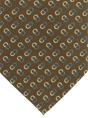 E. Marinella Tie Brown Circles Design - Wide Necktie  SALE