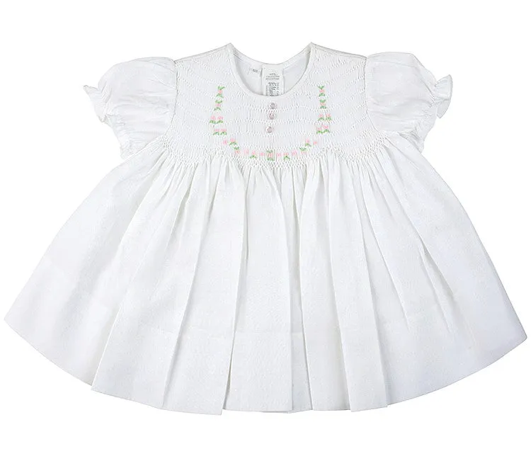 Feltman Brothers Newborn Baby Girls Teenie Weenie White Smocked Dresses