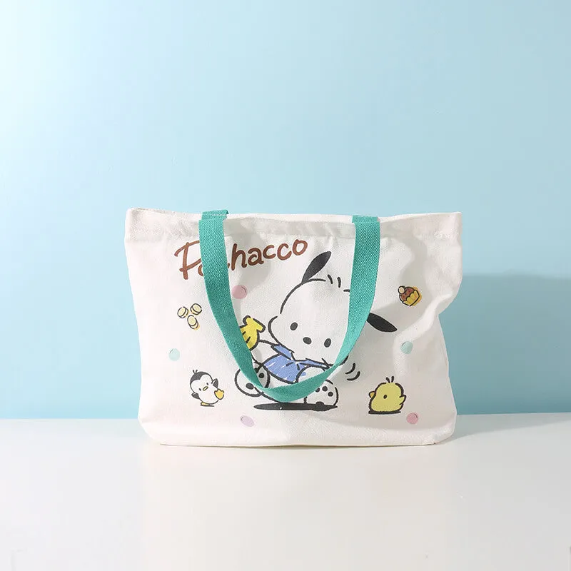 Hangyodon Hello Kitty Pochacco Print Canvas Bag