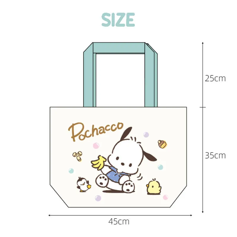 Hangyodon Hello Kitty Pochacco Print Canvas Bag