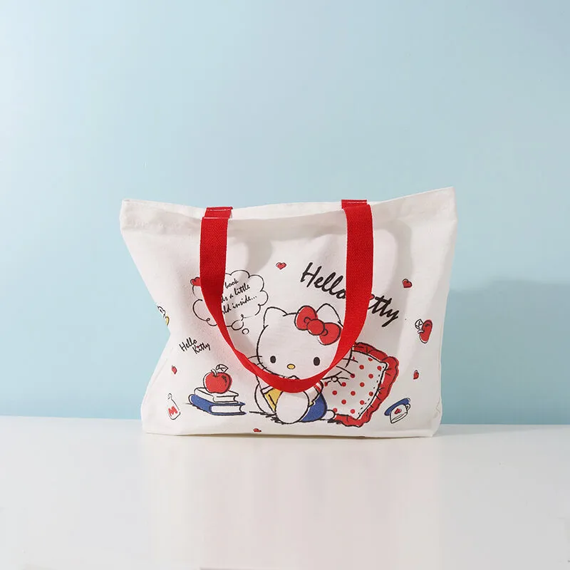 Hangyodon Hello Kitty Pochacco Print Canvas Bag
