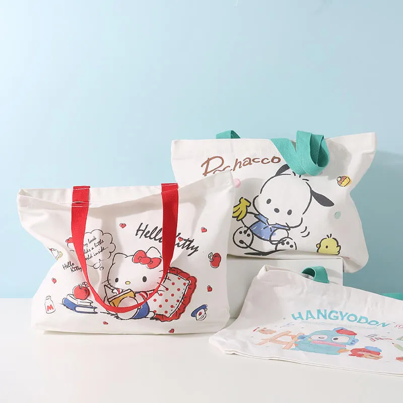Hangyodon Hello Kitty Pochacco Print Canvas Bag