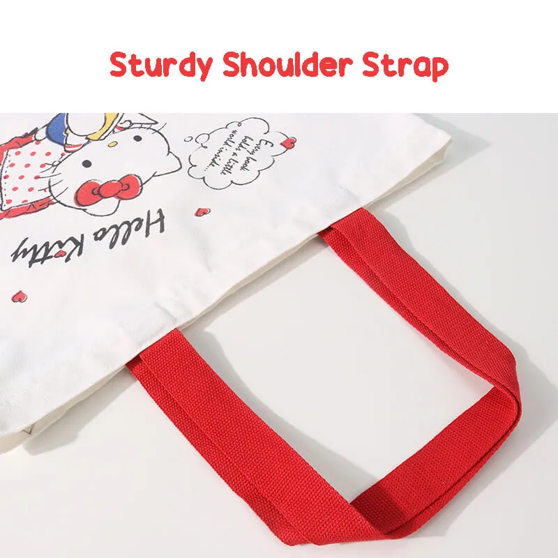 Hangyodon Hello Kitty Pochacco Print Canvas Bag