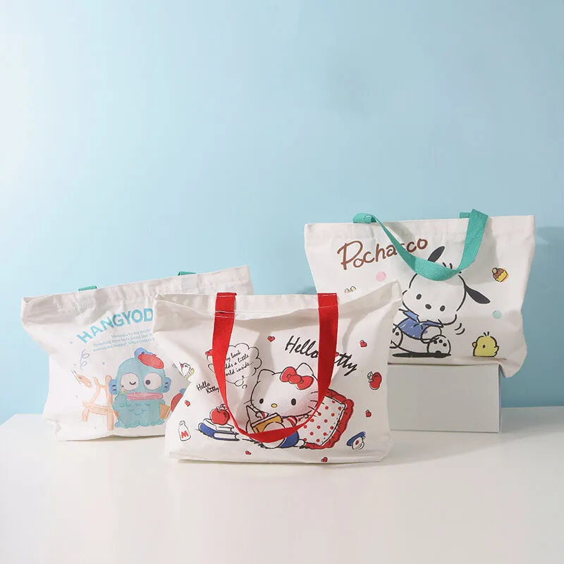 Hangyodon Hello Kitty Pochacco Print Canvas Bag