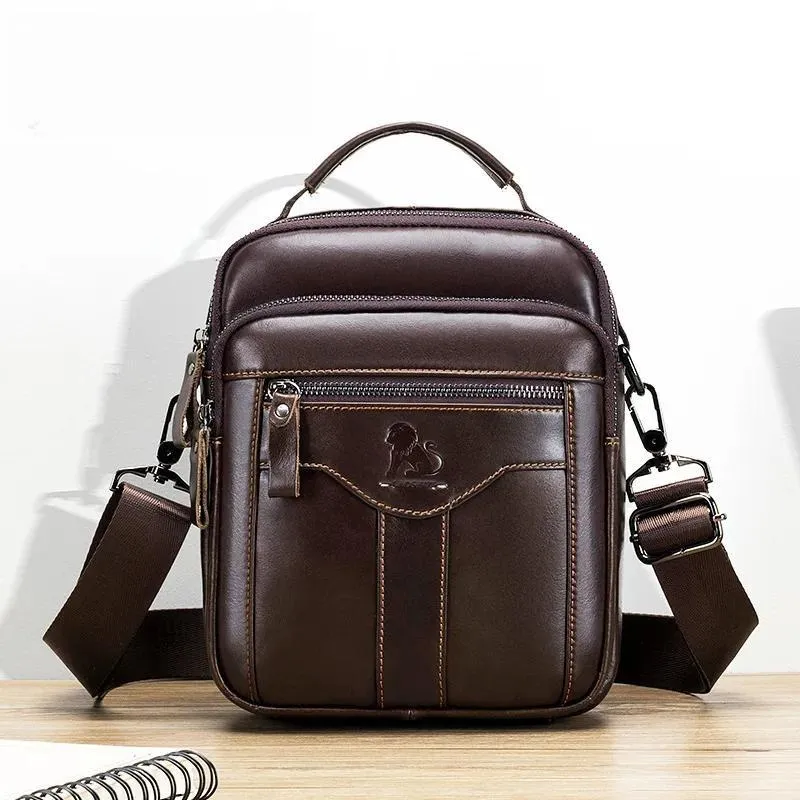New Handbag Original leisure shoulder bag husband 100% cowhide luxury design messenger bag