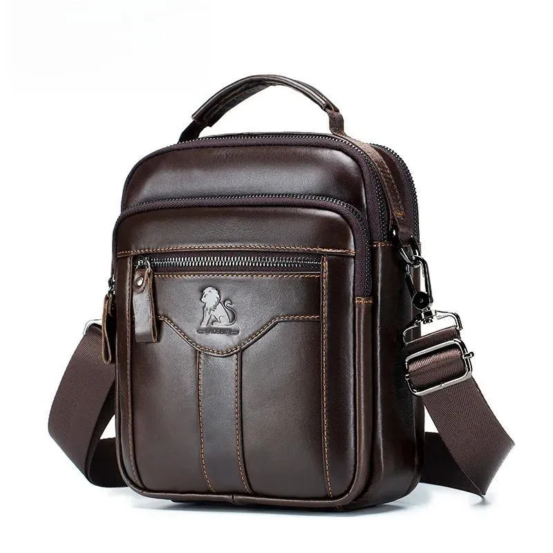New Handbag Original leisure shoulder bag husband 100% cowhide luxury design messenger bag