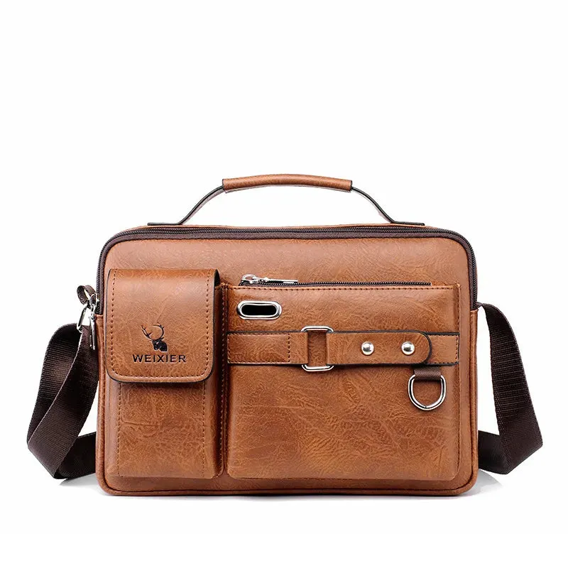 New Men Shoulder Bag for 10.4" Ipad PU Leather Business Handbags Men Messenger Bags