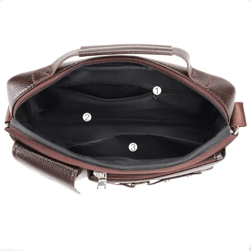 New Men Shoulder Bag for 10.4" Ipad PU Leather Business Handbags Men Messenger Bags