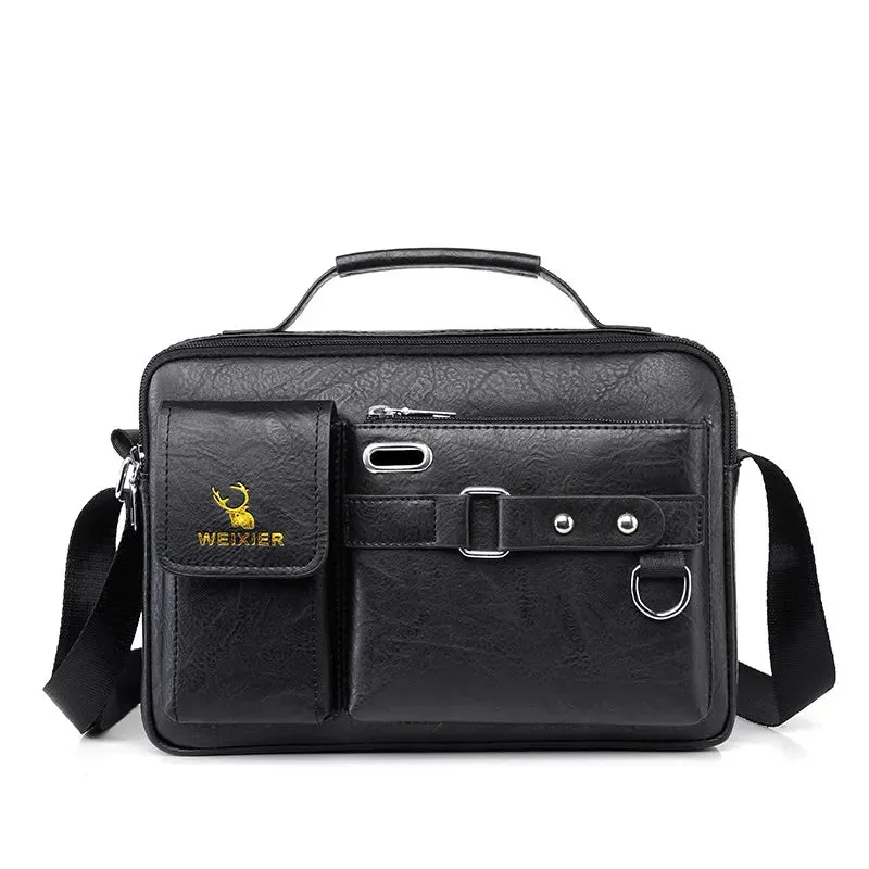 New Men Shoulder Bag for 10.4" Ipad PU Leather Business Handbags Men Messenger Bags