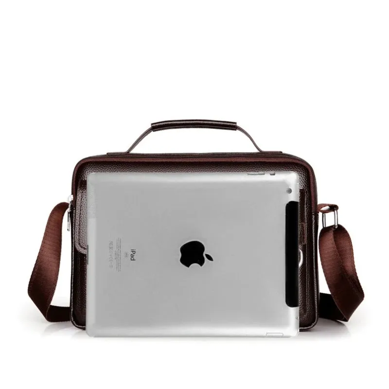 New Men Shoulder Bag for 10.4" Ipad PU Leather Business Handbags Men Messenger Bags