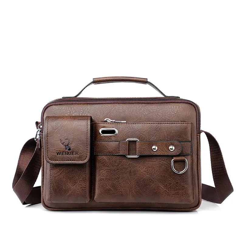 New Men Shoulder Bag for 10.4" Ipad PU Leather Business Handbags Men Messenger Bags